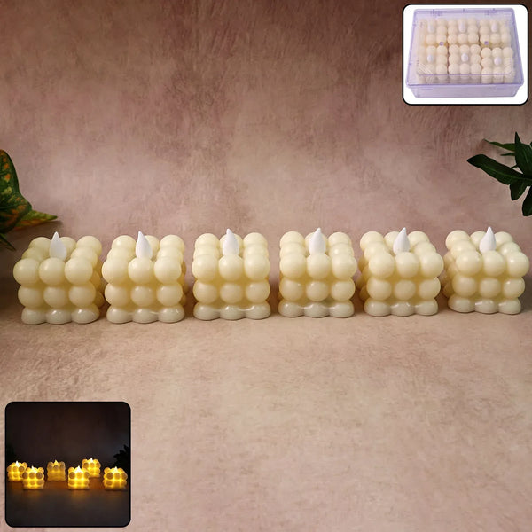 Decorative LED Bubble Candles (6 Pc / Set) - justgrabit.in | Just Grab It