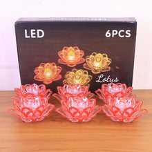 Set of 6 Lotus Shaped LED Flameless Decorative Candles - Justgrabit Inc.