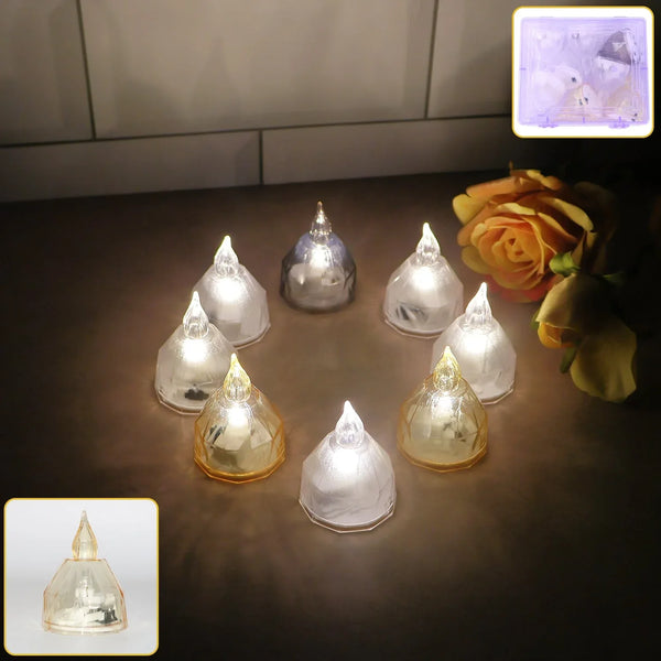 LED Flameless Decorative Diyas - (8 Pc) - justgrabit.in | Just Grab It