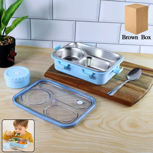 Premium Stainless Steel Compartment Lunch Box 1 Set - justgrabit.in | Just Grab It