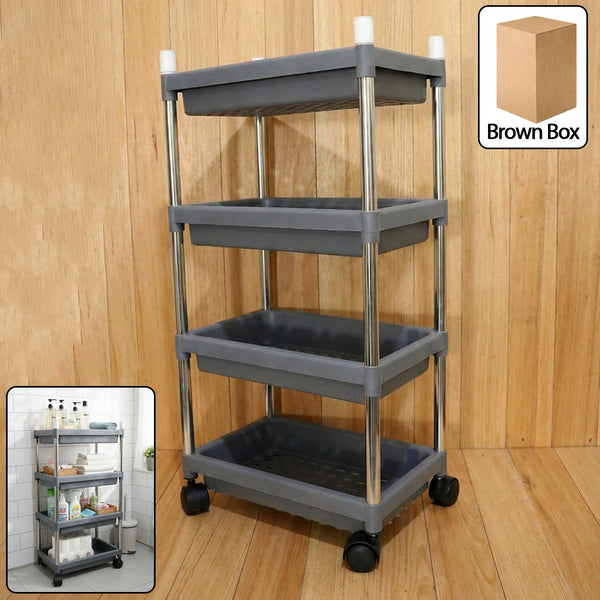 4 - Layer Rolling Storage Cart with Wheels Set - justgrabit.in | Just Grab It
