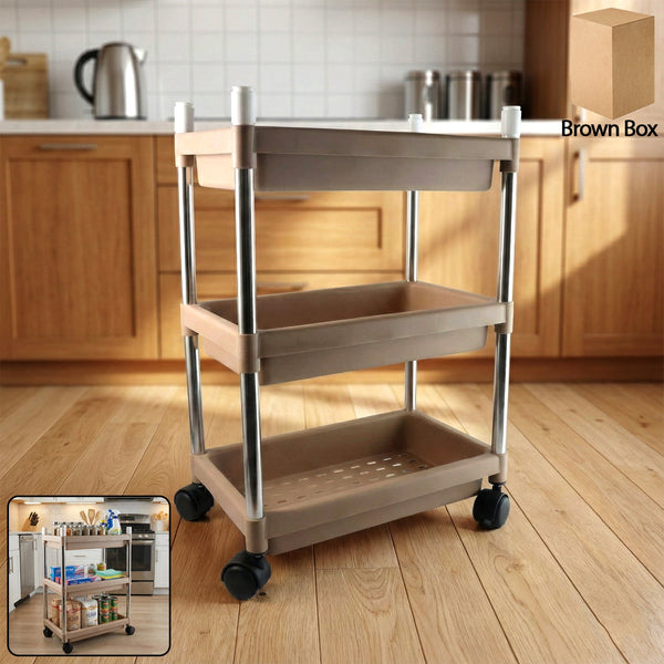 3 - Layer Multipurpose Storage Trolley - justgrabit.in | Just Grab It