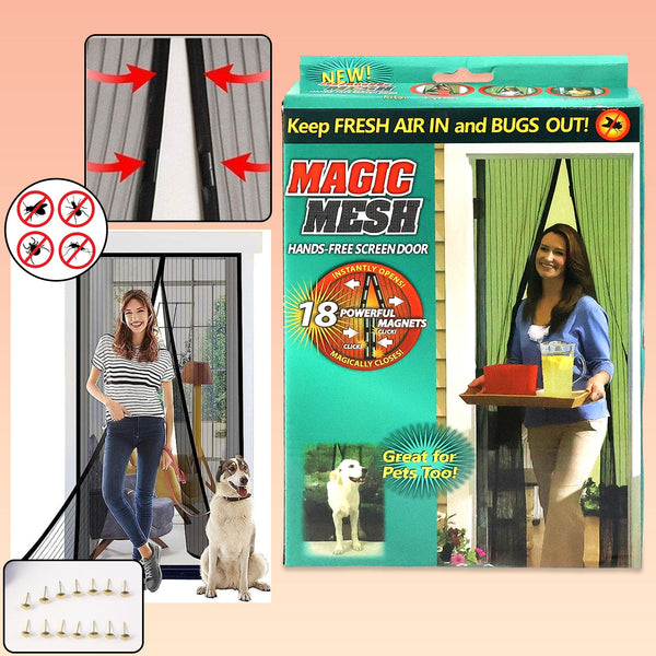 Magic Mesh Hands - Free Screen Door Instant Opening (1 Set) - justgrabit.in | Just Grab It