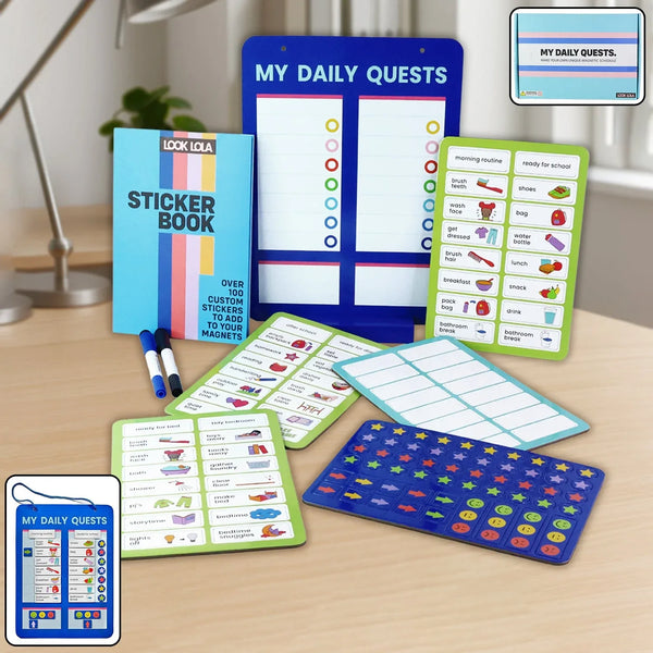 Magnetic Board, Sticker Book & Activity Cards (1 Set) - justgrabit.in | Just Grab It