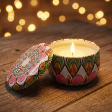 Premium Decorative Mandala Printed Metal Candle Container (1 Pc) - justgrabit.in | Just Grab It