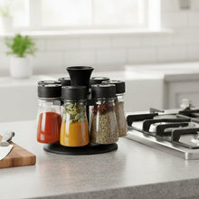 8 in 1 Revolving Plastic Spice Rack Set with Rotating Stand - justgrabit.in | Just Grab It