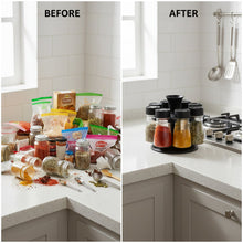8 in 1 Revolving Plastic Spice Rack Set with Rotating Stand - justgrabit.in | Just Grab It