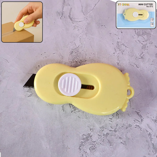 Compact Mini Safety Cutter with Retractable Blade - (1 Pc) - justgrabit.in | Just Grab It