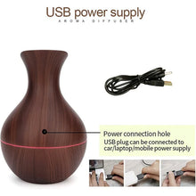 Mini Wooden Vase Pot Diffuser Cool Mist Atomization Humidifier (1 Pc) - justgrabit.in | Just Grab It