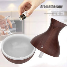 Mini Wooden Vase Pot Diffuser Cool Mist Atomization Humidifier (1 Pc) - justgrabit.in | Just Grab It