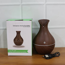Mini Wooden Vase Pot Diffuser Cool Mist Atomization Humidifier (1 Pc) - justgrabit.in | Just Grab It