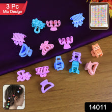 Plastic Small Hair Clips Girls Kids Hair Accessories (3 Pcs Set / Mix Color & Design) - justgrabit.in | Just Grab It