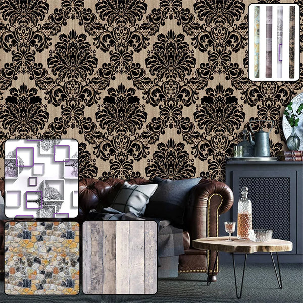 Self - Adhesive Waterproof Wallpaper Roll - (1 Pc / Mix Design) - justgrabit.in | Just Grab It