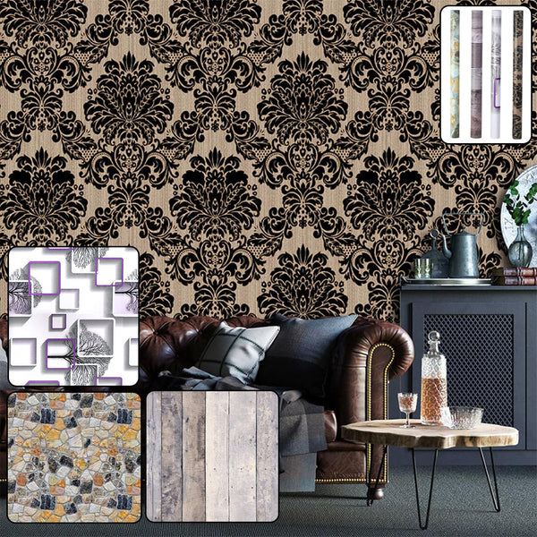 Self - Adhesive Waterproof Wallpaper Roll - (1 Pc / Mix Design) - justgrabit.in | Just Grab It