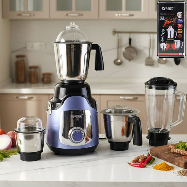Orbit Heavy Duty 1 hp (746) Watts Mixer Grinder with 4 Multipurpose Jars - justgrabit.in | Just Grab It
