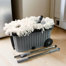 Apex Magic Spin Mop Cleaning Set with Dual Chamber Bucket & Wheels - justgrabit.in | Just Grab It