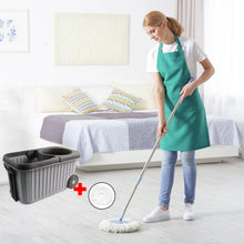 Apex Magic Spin Mop Cleaning Set with Dual Chamber Bucket & Wheels - justgrabit.in | Just Grab It