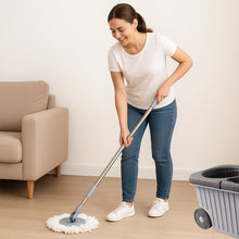 Apex Magic Spin Mop Cleaning Set with Dual Chamber Bucket & Wheels - justgrabit.in | Just Grab It