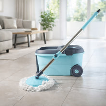 Steel Jari Bucket Mop Set with Microfiber Spin Mop (1 Set) - justgrabit.in | Just Grab It