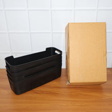 Black Plastic Storage Basket Tray Set (4 Pcs) - justgrabit.in | Just Grab It