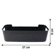 Black Plastic Storage Basket Tray Set (4 Pcs) - justgrabit.in | Just Grab It