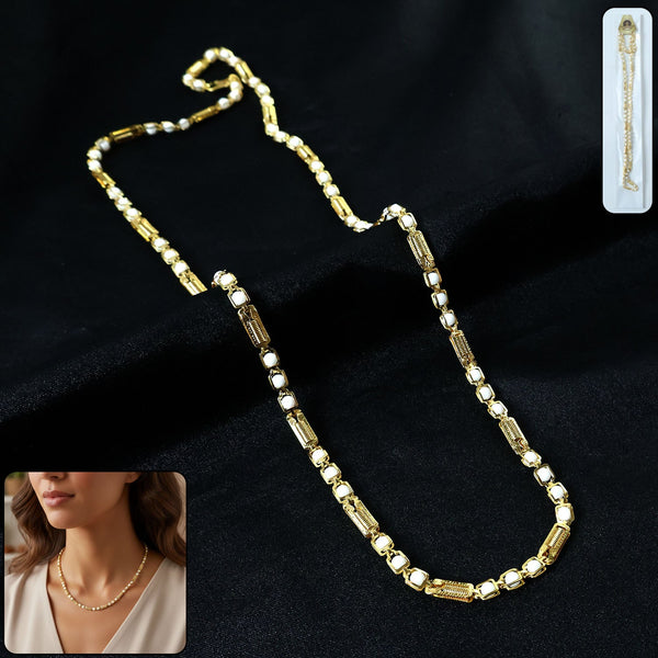 Gold - Tone Designer Chain Necklace (1 Pc) - justgrabit.in | Just Grab It