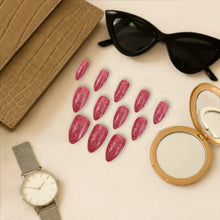 Glitter Press - On False Nails fake nails - (1 Set / Mix Color & Design) - justgrabit.in | Just Grab It