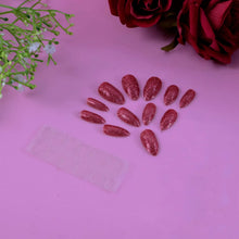 Glitter Press - On False Nails fake nails - (1 Set / Mix Color & Design) - justgrabit.in | Just Grab It