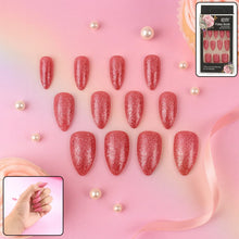Glitter Press - On False Nails fake nails - (1 Set / Mix Color & Design) - justgrabit.in | Just Grab It