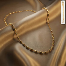 Elegant Gold - Tone Oval Bead Necklace Chain for Women (1 Pc) - justgrabit.in | Just Grab It