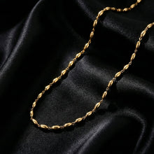 Elegant Gold - Tone Oval Bead Necklace Chain for Women (1 Pc) - justgrabit.in | Just Grab It
