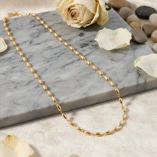 Elegant Gold - Tone Oval Bead Necklace Chain for Women (1 Pc) - justgrabit.in | Just Grab It