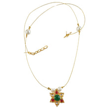 Traditional Multicolor Stone Floral Pendant Necklace Chain (1 Pc) - justgrabit.in | Just Grab It