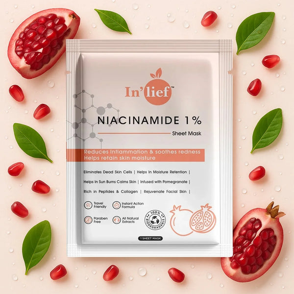 In’lief Niacinamide 1% Hydrating & Calming Facial Sheet Mask (1 Pc) - Justgrabit Inc.