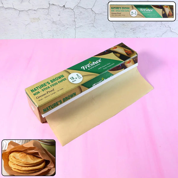 Freshee Nature’s Brown Non - Stick Food Paper 18 Meter + 2 Meter Free (Total 20 Meter) - justgrabit.in | Just Grab It