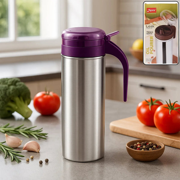 Apex 750ml Approx. Stainless Steel Oil Pourer (1 Pc) - Justgrabit Inc.