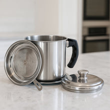 Premium Stainless Steel Oil Filter Pot (1.3 Ltr) - justgrabit.in | Just Grab It