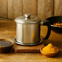 Premium Stainless Steel Oil Filter Pot (1.3 Ltr) - justgrabit.in | Just Grab It