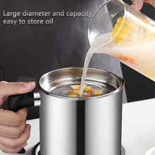 Stainless Steel Oil Strainer Pot with Lid and Filter Mesh (1 Set) - Justgrabit Inc.