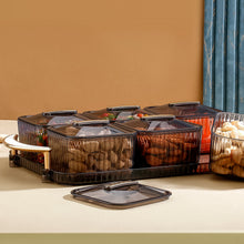 Liger Multipurpose Transparent Spice Jar Set with Tray and Lids 400ML Approx (6 Pc) - justgrabit.in | Just Grab It
