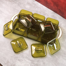 Liger Multipurpose Transparent Spice Jar Set with Tray and Lids 400ML Approx (6 Pc) - justgrabit.in | Just Grab It