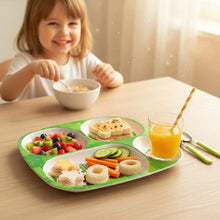 Kids 4 - Compartment Melamine Partition Plate (1 Pc / 24×22 Cm) - justgrabit.in | Just Grab It