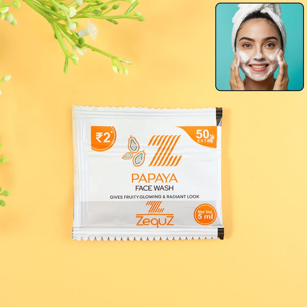 Zequz Papaya Face Wash Sachet (5 ML / 1 Pc) - justgrabit.in | Just Grab It