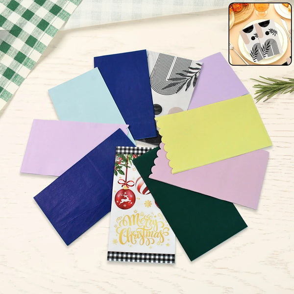 Multi - Color & Printed Disposable Food Wrapping Paper Set (10 Pc) - Justgrabit Inc.