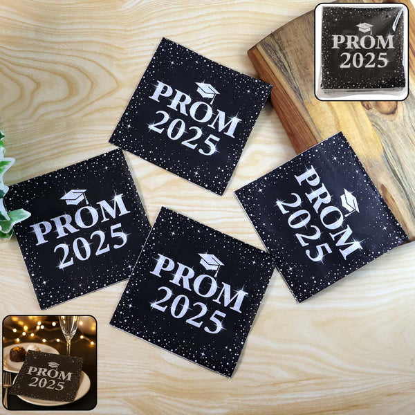 Prom 2025 Party Napkins (33 x 33 Cm / 100 Pc) - justgrabit.in | Just Grab It