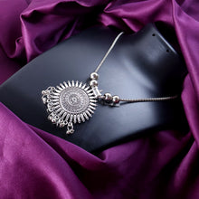 Oxidised Silver Traditional Long Necklace (1 Pc) - justgrabit.in | Just Grab It
