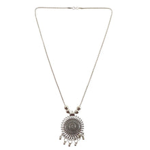 Oxidised Silver Traditional Long Necklace (1 Pc) - justgrabit.in | Just Grab It