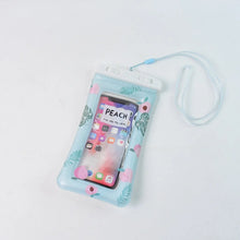Waterproof Peach Transparent Mobile Pouch with Neck Strap (1 Pc) - Justgrabit Inc.