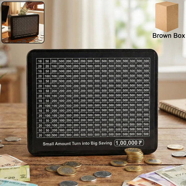 Reusable Money Saving Piggy Bank with Black Gel Pen (15 × 19 cm, 1 Pc) - justgrabit.in | Just Grab It