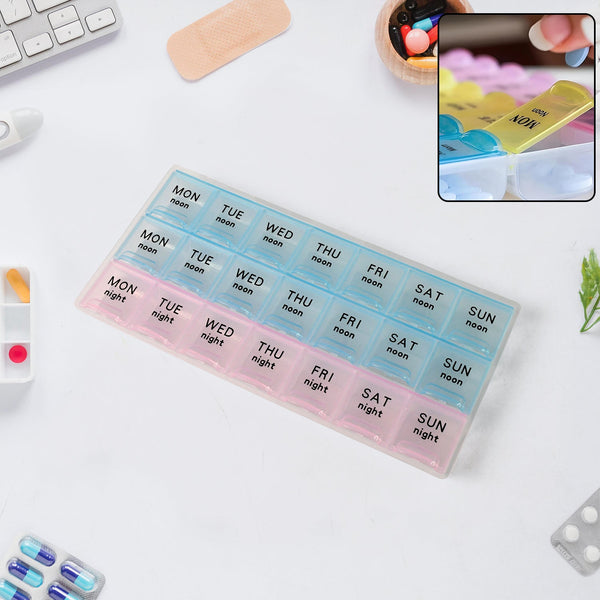 Weekly Pill Organizer Box with 21 Compartments (1 Pc) - justgrabit.in | Just Grab It